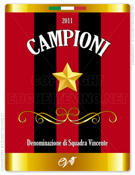 Etichetta Vino
2011
CAMPIONI
Denominazione di Squadra Vincente