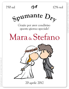 Etichetta Vino
750ml
12% vol
Spumante Dry
Grazie per aver condiviso
questo giorno speciale!
Mara & Stefano
20 aprile 2012 Etichetta Vino
750ml
12% vol
Spumante Dry
Grazie per aver condiviso
questo giorno speciale!
Mara & Stefano
20 aprile 2012