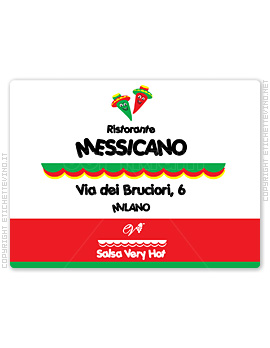 Etichetta Vino
Ristorante
MESSICANO
Via dei Bruciori, 6
MILANO
Salsa Very Hot